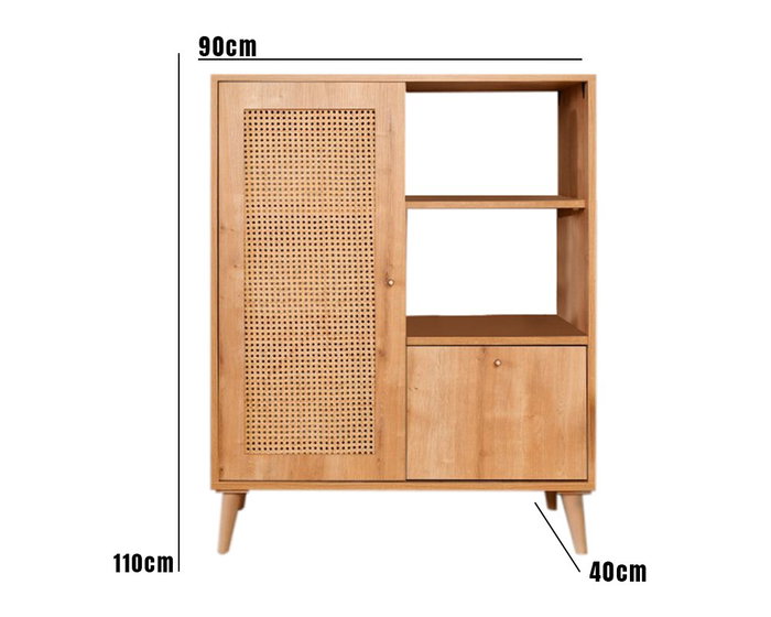 Hanah Home Hazeran Multi Armario Multiusos en Roble